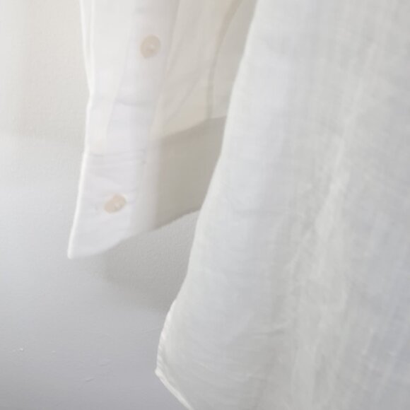 Large Bohemian Long Sleeve Button Up 100% Cotton / Linen Summer Tunic Blouse - Picture 7 of 12